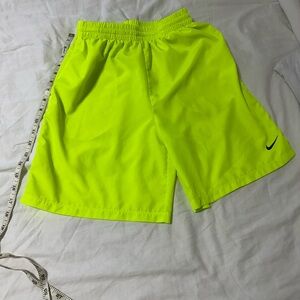 NikeBoys Dri Fit Bright Lime Athletic Shorts